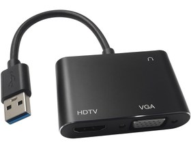 تصویر USB 3.0 TO HDMI & VGA ھمراه صدا 