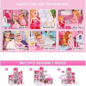 تصویر خانه عروسکی باربی زیبا 11 اتاق با وسایل و دوعدد عروسک | اسباب بازی اورجینال | آمریکایی | کانادایی | اروپایی | Toys 
