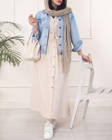 تصویر دامن لنین جلو دکمه کد 593 