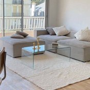 تصویر میز شیشه ای خم 