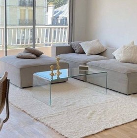 تصویر میز شیشه ای خم 