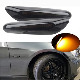 تصویر راهنما گلگیر بی ام و برند GSRECY یک جفت GSRECY Dynamic Amber LED Front Fender Side Marker Light Sequential Blinker Turn Signal Lamp For E90 E91 E92 E93 E46 E60 E53 X3 E83 X 1 E84 E81 E82 E87 E88,Smoke Lens