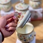 تصویر قندان لعابی گلدار 