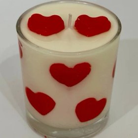 تصویر شمع لیوانی قلبی 