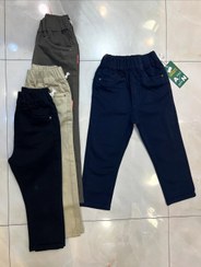تصویر شلوار کتان کمرکش 258 - سرمه ای / 6سال 