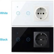 تصویر پریز هوشمند تویا دو پل با کلید لمسی 