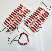 تصویر دستبند مهره و کریستال وسط طلایی (عمده) 