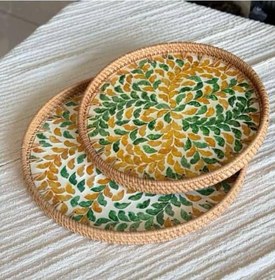 تصویر سینی حصیری راتان سرامیکی و صدفی وارداتی - 2 / 35 