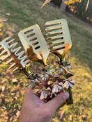 تصویر انبر سالاد طرح پروانه طلایی وارداتی - سه تایی متوسط 