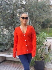 تصویر فروش پستی ژاکت بافتی زنانه شیک جدید برند NİCE رنگ قرمز ty52661869 