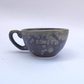 تصویر فنجان قهوه خوری دفرمه سرامیکی طرح سبزمات مدل 05-03 