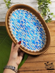 تصویر سینی حصیری بیضی زیبا 