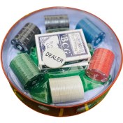 تصویر چیپ پوکر ۱۲۰ تایی با جعبه فلزی 