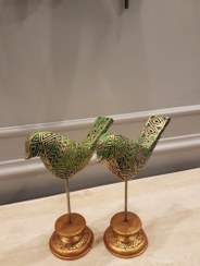 تصویر مرغ آمین دوتایی پتینه طلایی 