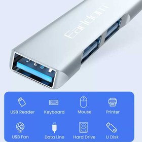 تصویر هاب 3 پورت USB-C ارلدام مدل HUB10 Hub 3 USB-C port Earldom model HUB10