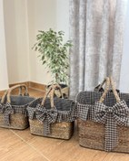 تصویر سبد حصیری پیک نیک مدل پاپیونی 