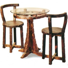 تصویر میز صندلی سه تکه گرد چوبی کد IGA-S115 