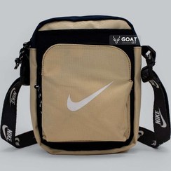 تصویر کیف یک طرفه اسپرت نایک کرم برزنتی |بند طرح دار 