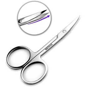 تصویر قیچی ابروی نوک تیز استیل مدل Curve Sharp Mekeup Curve Scissor