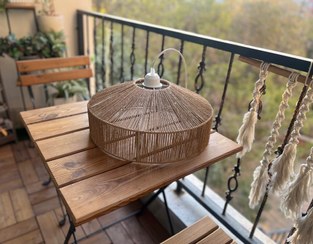 تصویر لوستر رافیا - سفید 