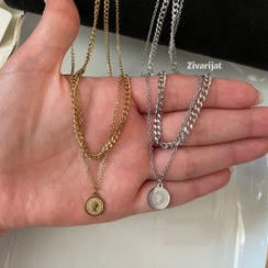 تصویر گردنبند دولاین کارتیر الیزابت استیل Layyer necklace