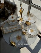 تصویر سرویس پذیرایی عروس ‌سفیدگل سه بعدی 