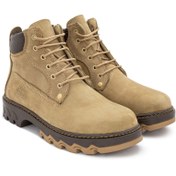 تصویر نیم بوت مردانه شیما مدل کت چرم قهوه ای 