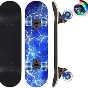 تصویر اسکیت برد کایان زارا مدل S8 لاستیک ژله ای نرم با چرخ چراغ دار 