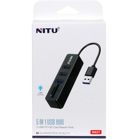 تصویر هاب 5 پورت نیتو مدل NN27 NITU NN27 USB Hub 5 Port