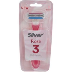 تصویر تیغ چند بار مصرف 3 لبه رز 3 زنانه سیلور 1 عددی Silver Rose3 Lady shaver 1pcs