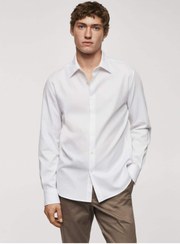 تصویر پیراهن مردانه آبی منگوMANGO Man | 67040636 اورجینال 