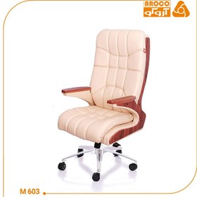 تصویر صندلی اداری مدیریتی دسته چوبی مدل M-603 