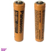 تصویر باتری نیم قلمی قابل شارژ تلفن بی سیم پاناسونیک مدل (Ni-MH/HHR-55AAAB(HRMR03 بسته دو عددی 