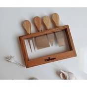 تصویر ست کارد و کره استند‌ بامبو |بدون استند هم قابل سفارش|‎ 