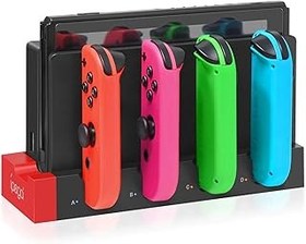 تصویر Dock Dock سازگار با Nintendo Switch & Switch OLED Model Joycons ، ایستگاه شارژر کنترلر سوئیچ برای شارژهای Joycon تا 4pcs ، ایستگاه ایستاده برای مدل Nintendo Switch/OLED Charging Dock Compatible with Nintendo Switch &amp; Switch OLED Model Joycons, Switch Controller Charger Dock Station for Joycon Charges up to 4pcs, Charging Stand Station for Nintendo Switch/OLED Model