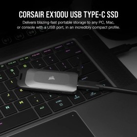 تصویر حافظه اس اس دی اکسترنال کورسیر مدل EX100U با ظرفیت 2 ترابایت Corsair EX100U 2TB USB-C External SSD