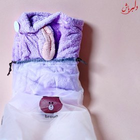 تصویر حوله جادویی فانتزی سر با طرح پرفروش خرگوشی Hair druing cap 