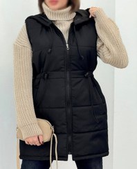 تصویر پافر زنانه کمرگت مشکی جنس میکرو 