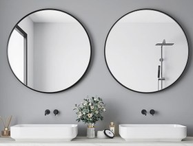 تصویر ایینه مدرن فلزی G136 - مشکی 