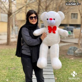 تصویر عروسک خرس قهوه ای یک متری کد Big brown bear doll 100 cm