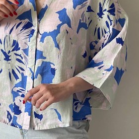 تصویر شومیز هاوایی سایز ۴۲ زرد 