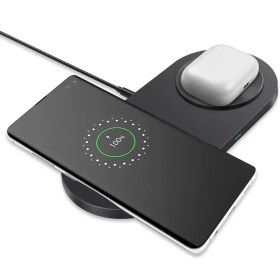 تصویر پد شارژر بی‌سیم دوگانه پاورلوژی مدل Powerology Dual Wireless Charger 