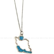 تصویر گردنبند نقره نقشه ایران نلیسا 