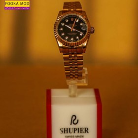 تصویر ساعت ست رولکس دیت جاست صفحه مشکی مدل ROLEX - F 714983 