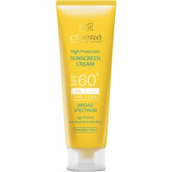 تصویر کرم ضد آفتاب بدون رنگ سینره، SPF60، مدل اولترا، مناسب پوست معمولی و خشک و حجم 50 میلی‌لیتر، محافظت کننده در برابر اشعه UVA و UVB، بدون پارابن، +++PA، ضد پیری پوست، با ماندگاری 2 ساعته 