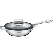 تصویر تابه ووک استیل کف لیزری 26 سانتی عرشیا مدل ss050-3167 Arshia Stainless Steel Wokpan with Lid 26cm