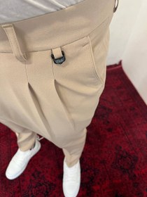 تصویر شلوار ورزشی مردانه کرم و مشکی کمر ایتالیایی 