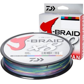 تصویر نخ ماهیگیری براید دایوا مولتی‌کالر DAIWA J-BRAID X8 