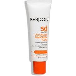 تصویر فلوئید ضد آفتاب بردون پوست چرب و آكنه دار بی رنگ  50 میل Berdon Colorless Sunscreen Fluid For Oily And Acne Prone Skin 50ml
