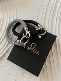 تصویر دستبند امگا بند رابر مردانه قفل نقره ای omega bracelet